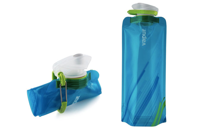 A collapsible water bottle
