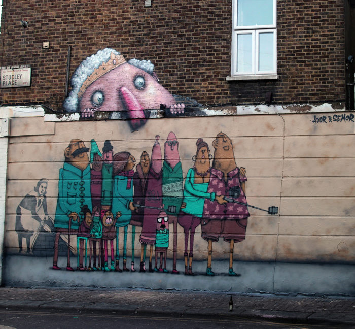 Street art on a street of london