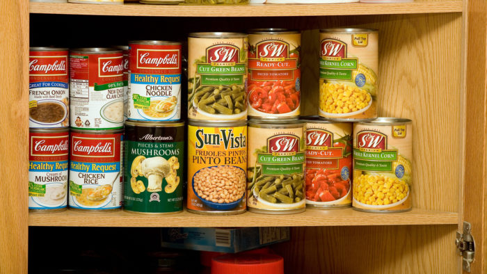 Lot of canned foods
